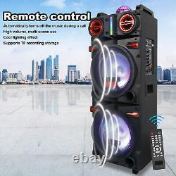 10 LED Bluetooth Speaker Rechargable Subwoofer Karaok Party Remote Control FM