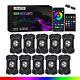 10 Pods Rgbw Led Rock Lights Kit With Bluetooth & Wireless Remote Controller