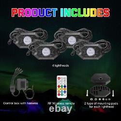 10x RGB LED Rock Light 4Pod Kit OffRoad Underglow Foot Wheel Neon Lamp Wholesale