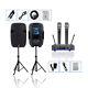 12 2000w Powered Pa Active Speakers Duty Speaker Stands 2ch Uhf Wireless Mic