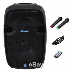 12 Bluetooth 600W Portable Speaker DJ PA System 2 Wireless Microphones Remote