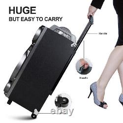 12 Bluetooth Speaker Portable Wireless Trolley Speaker Subwoofer with Microphone
