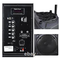 12 Portable Active DJ PA Speaker Bluetooth USB with Wireless Microphone/Remote