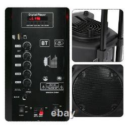 12 Portable Remote Audio PA Speaker with Bluetooth USB Wireless microphone