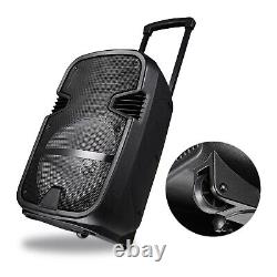 12in Portable Speaker Wireless Microphone input & Remote Control 2 Voice Coils