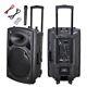 1500w 15 Portable Remote Audio Pa Speaker With Bluetooth Usb Wireless Microphone