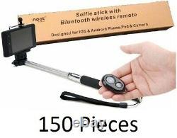 150 Pieces Noot 3360454 Extendable Selfie Stick Bluetooth Wireless Remote BULK
