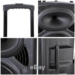 15 Portable Active PA Speaker Wireless Bluetooth SD card USB with Mic and Remote