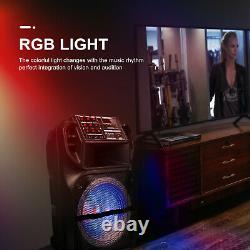 15 Portable Bluetooth Speaker Wireless Outdoor Intense Bass RBG Light Remote