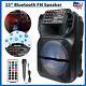 15 Portable Wireless Bluetooth Speaker Stereo Bass Mic Pa System Fm Aux Remote