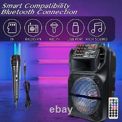 15 Portable Wireless Bluetooth Speaker Stereo Bass MIC PA System FM AUX Remote