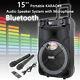 15 Portable Wireless Pa Bluetooth Speaker Withled Light+2mics+remote Rechargeable