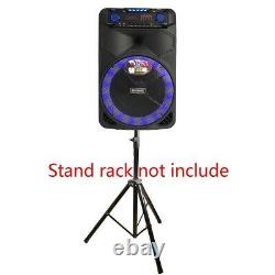 15 Portable Wireless PA Bluetooth Speaker withLED Light+2Mics+Remote Rechargeable