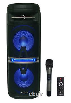 2 Rockville Go Party X10 Dual 10 Wireless Linking Bluetooth Party Speakers+Mics