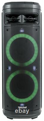 2 Rockville Go Party ZR10 Dual 10 Wireless Linking LED Bluetooth Speakers+Mics