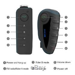 2x Bluetooth Interphone Motorcycle Bike Intercom Headset V81200M 5 Rider Remote