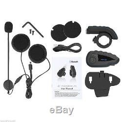 2x Bluetooth Interphone Motorcycle Bike Intercom Headset V81200M 5 Rider Remote