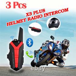 3pcs X3 PLUS Motorcycle Motorbike Skiing Helmet Blue-tooth Headset WithPTT Remote