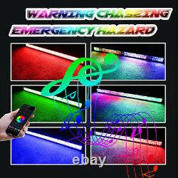40 RGB LED LIGHT BAR Halo Color Chasing Music Wireless Bluetooth Off Road ATV