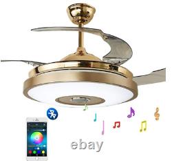 42Bluetooth Speaker Remote Control Colorful Change Music Ceiling Fan Chandelier