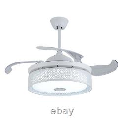 42LED Light Chandelier Invisible Retractable Fan Wireless Bluetooth&Remote 110V