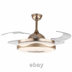 42 Ceiling Fan Light Wireless Bluetooth Chandelier Retractable LED Fan WithRemote