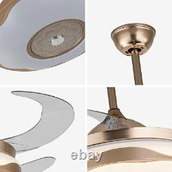 42 Ceiling Fan Light Wireless Bluetooth Chandelier Retractable LED Fan WithRemote