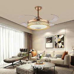 42'' Fan Light LED Chandelier withWireless Bluetooth Remote Control 3 Color Change