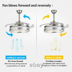 42 Modern Wireless Bluetooth Ceiling Fan Light Remote Chandelier Lamp 7-Color