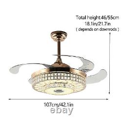 42 Wireless Bluetooth Ceiling Fan Light LED Pendant Lamp & Remote Control 8-25