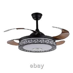 42 Wireless Bluetooth Invisible Fan LED Ceiling Light Chandelier Remote Control