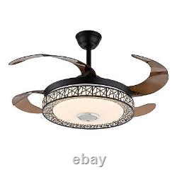 42 Wireless Bluetooth Invisible Fan LED Ceiling Light Chandelier Remote Control