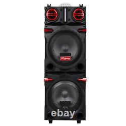 4500W Dual 10 Subwoofer Portable Bluetooth Party Speaker With Remote Light Mic