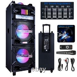4500W Portable Bluetooth Speaker Sub woofer Heavy Bass Sound System Party + Mic
