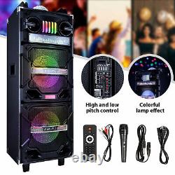 4500W Portable Bluetooth Speaker Sub woofer Heavy Bass Sound System Party + Mic