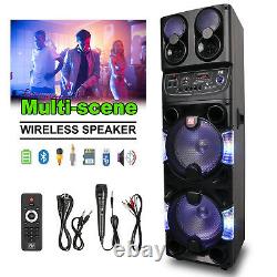 4500watte Dual 10'' PA Bluetooth Loudspeaker Karaoke DJ FM AUX USB with Mic+Remote