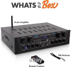 500W Karaoke Wireless Bluetooth Amplifier 4 Channel Stereo Audio Home Theater