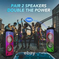 5100W Portable Bluetooth Speaker Dual 12 Woofer Bass Sound System withMic Remote