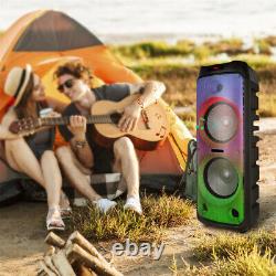 5100W Portable Bluetooth Speaker Dual 12 Woofer Bass Sound System withMic Remote