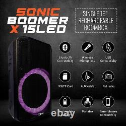 5500W 15 inch Rechargeable bluetooth Party speaker with wireless Mic for karaoke