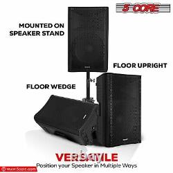 5Core 12 Inch PA System 1500W Powered Bluetooth Party Speaker +2Wireless UHF Mic