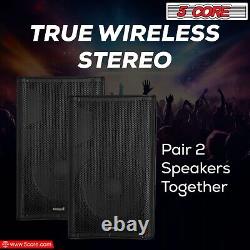 5Core 12 Inch PA System 1500W Powered Bluetooth Party Speaker +2Wireless UHF Mic