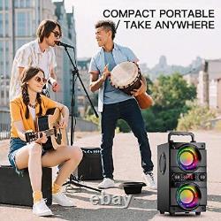 60W 80W Peak Portable Bluetooth Speaker with Double Subwoofer Heavy Bass Blue
