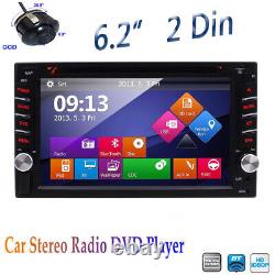 6.2 Double 2 Din Car Stereo GPS CD DVD Player Radio Bluetooth Touch + Camera