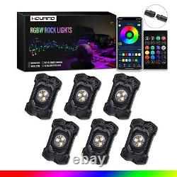 6 Pods RGBW LED Rock Lights Kit with Bluetooth & Wireless Remote Controller
