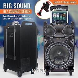 7000W Rechargeable Bluetooth karaoke speaker with disco lights and fm radio
