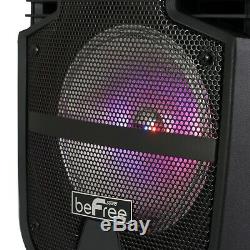 8 Bluetooth Portable Dj Pa Party Speaker Remote Wireless MIC Micprophone Mp3