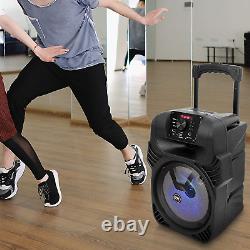 8 Wireless Portable Party Bluetooth Speaker Heavy Bass With Remote Control Black