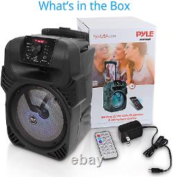 8 Wireless Portable Party Bluetooth Speaker Heavy Bass With Remote Control Black