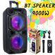 9000w Portable Bluetooth Speaker Sound System Dj Party Pa Remote Fm Usb Led Lot